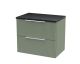 600mm Wall Hung 2 Drawer Vanity & Laminate Top - Hudson Reed DFF893LSB Green