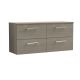 1200mm Wall Hung 4 Drawer Vanity & Worktop - Nuie ARN2524W2 Oak, Oak colour ,image 1