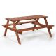Chester 6 Seat Wooden Picnic Table - Neutral Brown - FSC Mix Credit