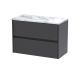800 Wall Hung 2-Drawer Unit & Laminate Worktop - Nuie HAV2206LCM Grey, Grey colour ,image 1