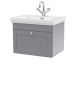 600mm Wall Hung 1-Drawer Vanity & Basin 1TH - Nuie CLC294A Grey, Grey colour ,image 1