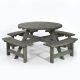 York 8 Seat Wooden Picnic Table - Dark Grey - FSC Mix Credit