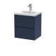 500mm Wall Hung 2-Drawer Unit & Basin 1 - Nuie HAV2902A Blue, Blue colour ,image 1