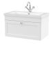 800mm Wall Hung 2-Door Vanity with Basin - 1 Tap Hole - Nuie CLC196L White, White colour ,image 1
