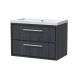 800mm Wall Hung 2-Drawer Vanity with Basin - 0 Tap Hole - Hudson Reed LIL2226K Grey, Grey colour ,image 1