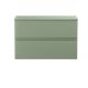 800mm Wall Hung 2 Drawer Unit & Worktop - Hudson Reed URB806W Green, Green colour ,image 1