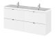 1200mm Vanity Unit & Double Basin - Hudson Reed CBI132 Gloss White, White colour ,image 1