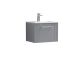 500mm Wall Hung Single Drawer Vanity & Basin 2 - Nuie DPF291B Grey, Grey colour ,image 1