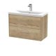 800mm Wall Hung 2 Drawer Vanity & Basin 1 - Hudson Reed JNU1826A Oak, Oak colour ,image 1
