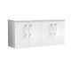 1200mm Wall Hung 4-Door Vanity & Laminate Worktop - Nuie ARN123LSW2 White, White colour ,image 1