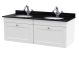1200mm Wall Hung 2 Drawer Vanity & Marble Top - Nuie CLC194BR2 White, White colour ,image 1