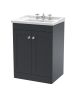 600mm Floor Standing 2 Door Vanity & Basin 3TH - Nuie CLC1425G Black