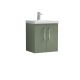 500mm Wall Hung 2 Door Vanity & Basin 3 - Nuie ARN821D Green, Green colour ,image 1