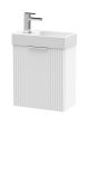400mm Wall Hung Cabinet & Basin - Nuie FLT190 White, White colour ,image 1