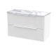 800mm Wall Hung 2-Drawer Vanity & Laminate Worktop - Hudson Reed DFF195LCM White, White colour ,image 1