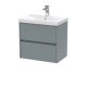 600mm Wall Hung 2 Drawer Unit & Basin 3 - Nuie HAV2304D Grey, Grey colour ,image 1