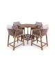 Roma 4 Seat Rope Bar Set With Deluxe Chairs, Brown colour ,image 1