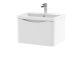 600mm Wall Hung 1 Drawer Vanity & Polymarble Basin - Nuie LUN105 White, White colour ,image 1