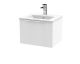 500mm Wall Hung Single Drawer Vanity & Basin 2 - Hudson Reed DFF191B White, White colour ,image 1