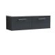 1200mm Wall Hung 2-Drawer Vanity & Laminate Worktop - Nuie ARN1422LSW2 Black, Black colour ,image 1