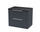 600mm Wall Hung 2 Drawer Vanity & Laminate Top - Hudson Reed DFF1493LSB Black, Black colour ,image 1