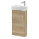 440mm Floor Standing 1 Door Unit & 1TH Basin LH - Hudson Reed JNU1821L Oak, Oak colour ,image 1