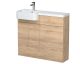 1000mm Combination Unit & Left Hand Semi Recessed Basin - Hudson Reed CBI3044 Oak, Oak colour ,image 1