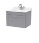 600mm Wall Hung 1 Drawer Vanity & Marble Top 1TH - Nuie CLC294WR1 Grey, Grey colour ,image 1