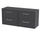1200mm Wall Hung 4 Drawer Vanity & Worktop - Hudson Reed JNU2224W2 Grey, Grey colour ,image 1