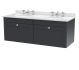 1200mm Wall Hung 2 Drawer Vanity & Marble Top - Nuie CLC1494WR6 Black, Black colour ,image 1