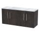 1200 Wall Hung 4-Door Vanity & Laminate Worktop - Hudson Reed JNU2623LBG2 Brown, Brown colour ,image 1