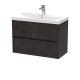 800mm Wall Hung 2 Drawer Unit & Basin 3 - Nuie HAV2606D Brown, Brown colour ,image 1