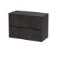 800mm Wall Hung 2 Drawer Unit & Worktop - Nuie HAV2606W Brown, Brown colour ,image 1