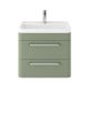 Wall Hung 600mm Cabinet & Basin - Hudson Reed SOL802 Green, Green colour ,image 1