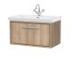 800mm Wall Hung Single Drawer Vanity with Basin - 1 Tap Hole - Hudson Reed LIL3025A Oak, Oak colour ,image 1