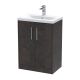 600mm Floor Standing 2 Door Vanity & Basin 1 - Hudson Reed JNU2603A Brown, Brown colour ,image 1