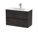 800mm Wall Hung 2 Drawer Unit & Basin 2 - Nuie HAV2606B Brown, Brown colour ,image 1