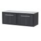 1200mm Wall Hung Single Drawer Vanity with Marble Worktop - Hudson Reed LIL2222GMT2 Grey, Grey colour ,image 1