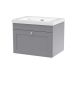 600mm Wall Hung 1-Drawer Vanity with Basin - 0 Tap Hole - Nuie CLC294K Grey, Grey colour ,image 1