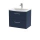 600mm Wall Hung 2-Drawer Vanity & Basin 4 - Hudson Reed JNU2924G Blue, Blue colour ,image 1