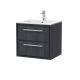 600mm Wall Hung 2-Drawer Vanity with Basin - 1 Tap Hole - Hudson Reed LIL2224C Grey, Grey colour ,image 1