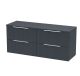 1200mm Wall Hung 4 Drawer Vanity & Worktop - Hudson Reed DFF1493W2 Black, Black colour ,image 1
