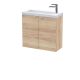 600mm 2-Door Wall Hung Unit & Basin - Hudson Reed CBI3029 Oak, Oak colour ,image 1