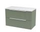 800mm Wall Hung 2 Drawer Vanity & Laminate Top - Hudson Reed DFF895LSW Green, Green colour ,image 1