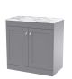 800mm Floor Standing 2-Door Vanity with Marble Top - Nuie CLC226CMT Grey, Grey colour ,image 1