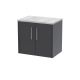 600mm Wall Hung 2 Door Vanity & Laminate Top - Hudson Reed JNU2223LBG Grey, Grey colour ,image 1
