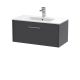 800mm Wall Hung Single Drawer Vanity & Basin 2 - Hudson Reed JNU2225B Grey, Grey colour ,image 1