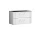 800mm Wall Hung 2 Drawer Vanity & Laminate Top - Nuie DPF195LSB White, White colour ,image 1