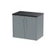 600mm Wall Hung 2 Door Vanity & Laminate Top - Hudson Reed JNU2323LSB Grey, Grey colour ,image 1
