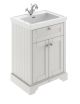 600mm 2-Door Vanity & Classic Basin 1TH - Hudson Reed LOF404 Timeless Sand, Cream colour ,image 1